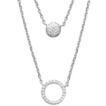 Collier en argent 925/000 rhodié et oxyde de zirconium. 2 rangs.