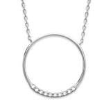 Collier Cercle en argent 925/000 rhodié et oxyde de zirconium.