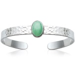 Bracelet jonc en argent 925/000 rhodié et aventurine.