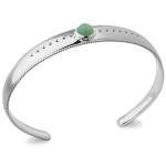 Bracelet jonc en argent 925/000 rhodié et aventurine.