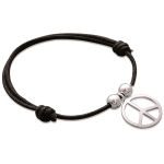 Bracelet en argent 925/000 et cordon noir.