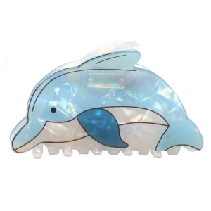 Pince crabe pour cheveux en forme de dauphin.