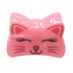 Pince crabe pour cheveux en forme de tête de chat.