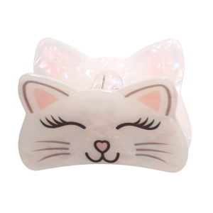 Pince crabe pour cheveux en forme de tête de chat.