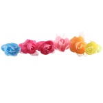Lot de 6 élastiques cheveux Fleurs en textile.