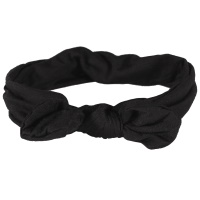 Bandeau pour cheveux avec nœud en textile de couleur noire.