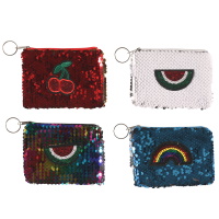 Porte-monnaie pour enfant avec paillettes réversibles. 4 coloris différents. Vendu à l'unité.