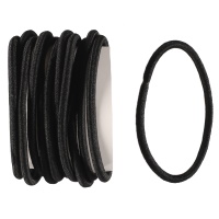 Lot de 12 élastiques de couleur noire.