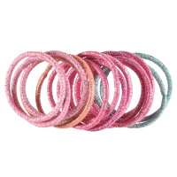 Lot 15 de élastiques cheveux en textile de couleur.