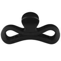 Pince crabe pour cheveux en plastique de couleur noir mat.