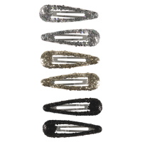 Lot de 6 clic-clacs en métal pavés de paillettes.