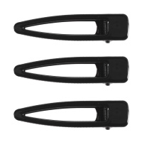 Lot de 3 pinces crocodiles pour cheveux en métal de couleur noire.