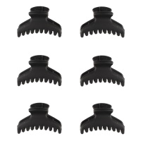 Lot de 6 mini-pinces crabes pour cheveux en plastique de couleur noir mat.