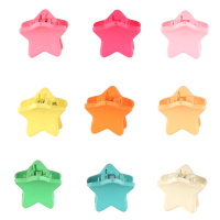 Lot de 9 mini-pinces crabes en forme d'étoile pour cheveux en plastique multicolore.