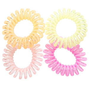 Lot de 4 élastiques pour cheveux pour enfants en silicone multicolore.