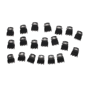 Lot de 20 mini pinces pour cheveux en plastique de couleur noir.