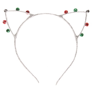 Serre tête pour cheveux argenté avec clochettes. Idéal pour Noël.