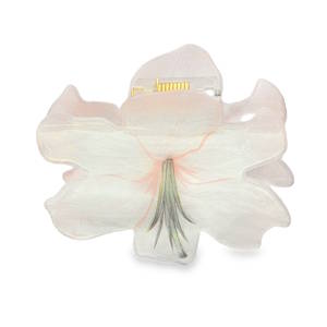 Magnifique pince crabe pour cheveux au motif floral de couleurs nacrées.

