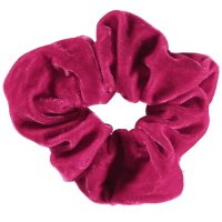 Chouchou en velours fuchsia.