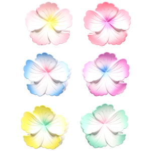 Pince pour cheveux en forme de fleur en plastique multicolore. 6 coloris différents. Vendu à l'unité. Votre préférence en commentaire.