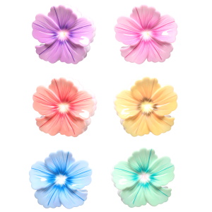 Pince pour cheveux en forme de fleur en plastique multicolore. 6 coloris différents. Vendu à l'unité. Votre préférence en commentaire.