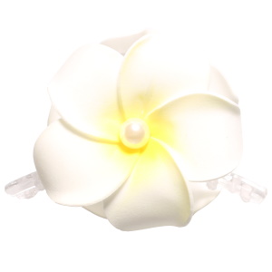 Pince crabe pour cheveux en forme de fleur.