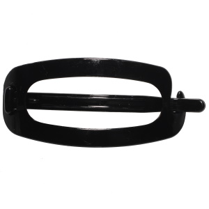 Barrette pour cheveux en plastique noir.