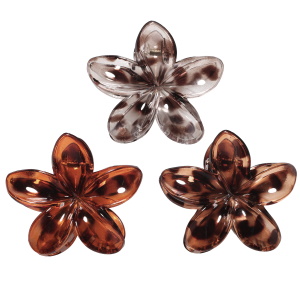 Pince crabe pour cheveux en forme de fleur. 3 coloris différents. Vendu à l'unité. Votre préférence en commentaires.