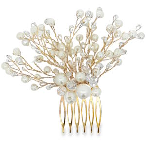 Rehaussez votre coiffure avec ce peigne à cheveux délicate, ornée de perles nacrées. Une touche de sophistication pour un mariage, une soirée ou tout événement spécial. Les perles, soigneusement disposées, captent la lumière et illuminent votre chevelure.