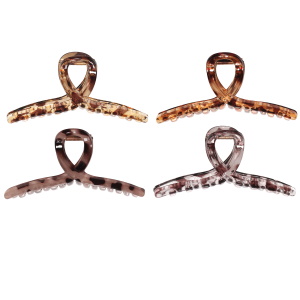 Pince crabe pour cheveux de couleur transparente avec motifs léopard. 4 coloris différentes. Vendu à l'unité. Votre préférence en commentaire.