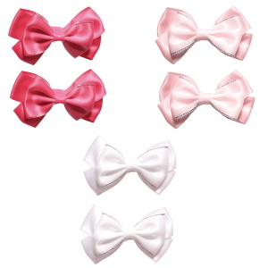 Lot de 2 barrettes pinces avec nœud papillon de couleur. 3 coloris différents. Vendu par lot de deux. Votre préférence en commentaire.