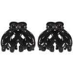 Lot de 2 pinces crabe en plastique noir.