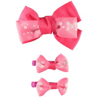 Lot de 3 pinces pour cheveux pour enfants surmontées de nœud papillon.