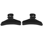 Lot de 2 pinces coiffeur en plastique couleur noire.