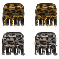 Lot de 2 mini pinces crabe pour cheveux en plastique de couleur. 2 coloris différents. Vendu par 2 de couleur identique.