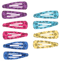 Lot de 10 mini clic-clacs avec motifs fleurs en métal peint.