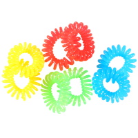 Lot de 8 élastiques pour cheveux en silicone de couleur fluo.