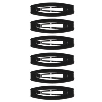 Lot de 6 clic clacs en plastique de couleur noir.