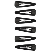 Lot de 6 clic clacs en plastique de couleur noir.