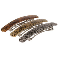 Lot de 3 barrettes pour cheveux en métal et plastique de couleur avec motif taches.