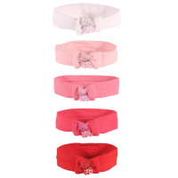 Bandeau élastique pour cheveux pour enfant en textile de couleur avec un chat tacheté et pailleté. 5 coloris différents. Vendu à l'unité.