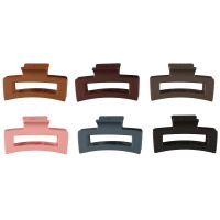 Pince crabe pour cheveux en plastique de couleur. 6 coloris différents. Vendu à l'unité.