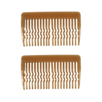 Lot de 2 peignes pour cheveux en plastique de couleur marron.