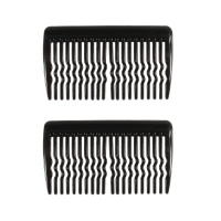 Lot de 2 peignes pour cheveux en plastique de couleur noir.