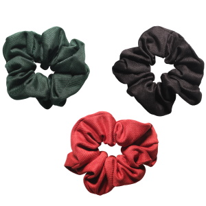 Chouchou élastique pour cheveux en textile de couleur. 3 coloris différents. Votre préférence en commentaire. Vendu à l'unité.