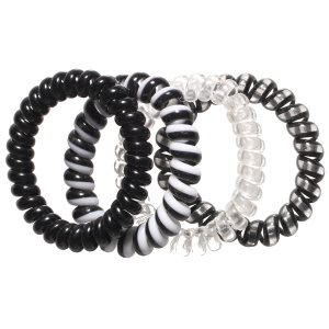 Lot de 4 élastiques pour cheveux en silicone de couleur.