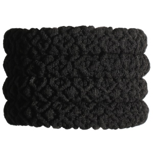 Lot de 4 élastiques pour cheveux en textile de couleur.