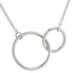 Collier deux cercles en argent 925/000 rhodié.