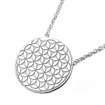 Collier Ronde fleur de vie en argent 925/000 rhodié.