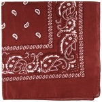 Bandanas en textile rouge bordeaux.